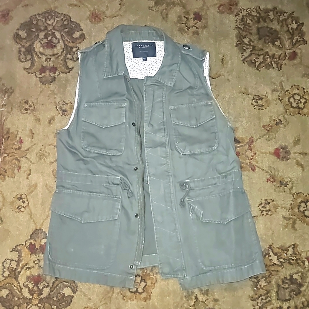 Sanctuary 4 Pocket Cargo Vest Green